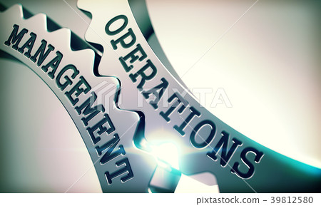 Operations Management - Shiny Metal Cog Gears . 3D 39812580