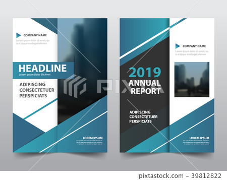 Blue Square Vector annual report Leaflet Brochure - Stock Illustration ...
