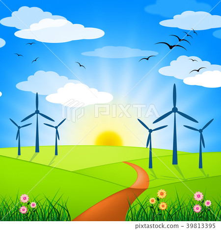 Wind Power Represents Turbine Energy 39813395
