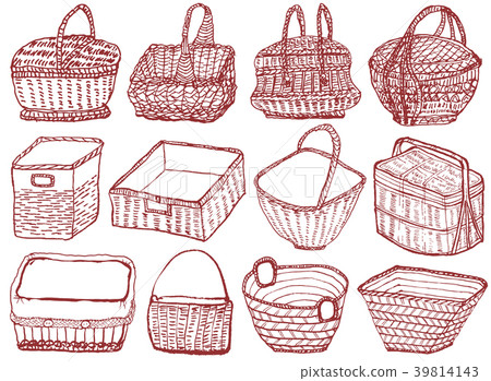 Basket Basket Handwritten Illustration Set 39814143