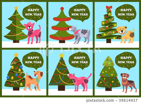 Greeting Cards on Green Merry wish Puppy Tree Set Greeting Cards on Green Merry wish Puppy Tree Set 39814937