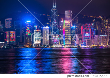 "Hong Kong" Night view of Hong Kong Island 39815536