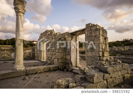 Ancient Greek basilica and marble columns in Ancient Greek basilica and marble columns in 39815592