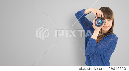 Portrait of a photographer with camera. Portrait of a photographer with camera. 39816330