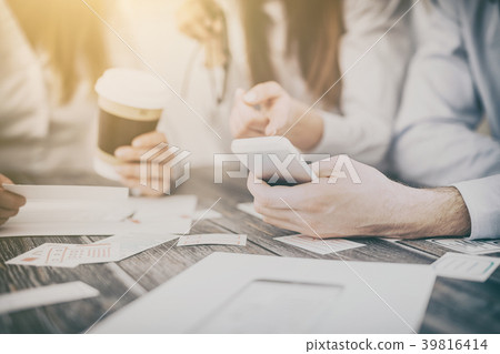 Designers drawing website ux app development. Designers drawing website ux app development. 39816414