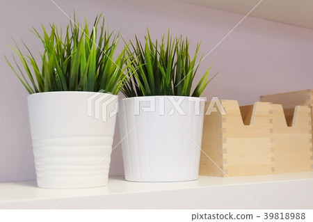 Green Artificial Plants with Wooden Storage Green Artificial Plants with Wooden Storage 39818988