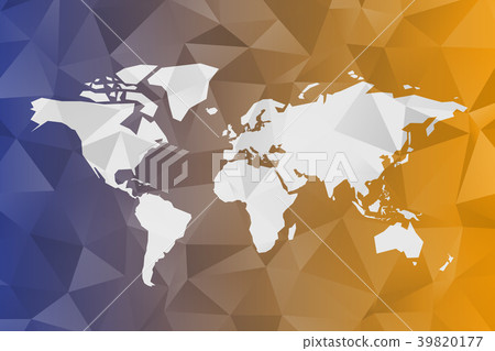 Low poly gradient map of World. Polygonal vector Low poly gradient map of World. Polygonal vector 39820177