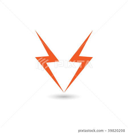 Lightning flat icons. Simple icon storm or thunder 39820208