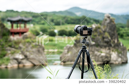 Camera, tripod, landscape 39820402
