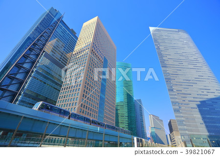 Shiodome Tall Building and Yurikamome Shiodome Tall Building and Yurikamome 39821067