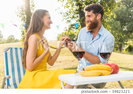 Young woman accepting with joy and emotion a Young woman accepting with joy and emotion a 39821221