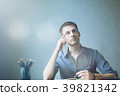 businessman caucasians sitting at desk office  39821342