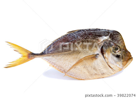 Dry  fish isolated on white background.  39822074
