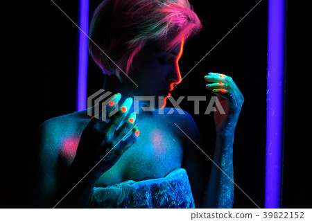 Model young beautiful girl portrait in studio with Model young beautiful girl portrait in studio with 39822152
