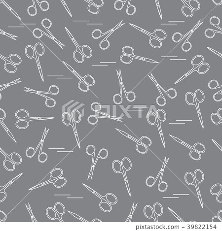 Cute pattern of scissors for manicure and pedicure 39822154