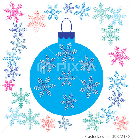 Vector icon Christmas ball and snowflakes - Stock Illustration ...