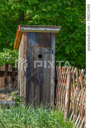Rustic wooden toilet. Traditional wc in Poland 39822499
