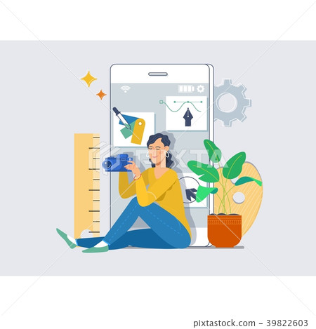 Graphic and web design vector illustration. Girl Graphic and web design vector illustration. Girl 39822603