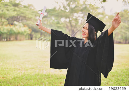 Graduation Concept. Graduated students on graduation day. Asian Graduation Concept. Graduated students on graduation day. Asian 39822669
