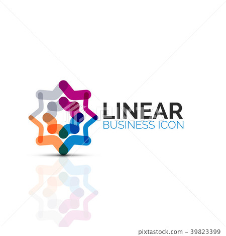 Abstract flower or star, linear thin line icon Abstract flower or star, linear thin line icon 39823399