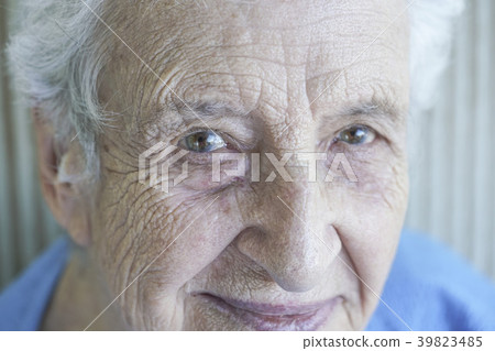 Closeup face of a lovely senior person Closeup face of a lovely senior person 39823485