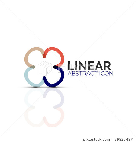 Abstract flower or star minimalistic linear icon 39823487