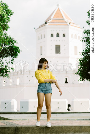 Lifestyle series: Young Asian woman in summer park Lifestyle series: Young Asian woman in summer park 39823680