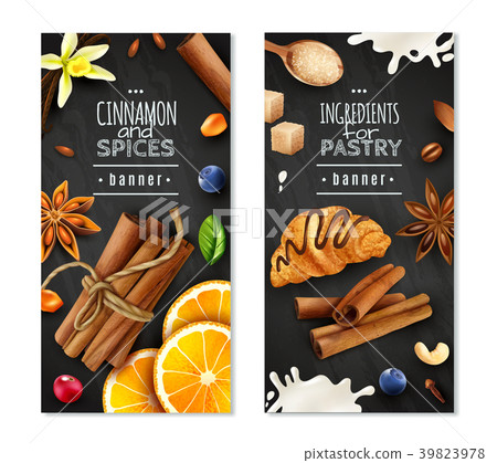 Cinnamon With Spices Vertical Banners Cinnamon With Spices Vertical Banners 39823978