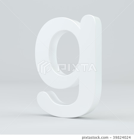 White small letter G on studio light background White small letter G on studio light background 39824024