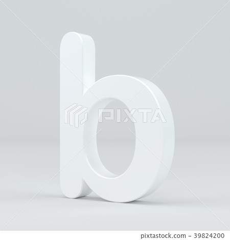 White small letter B on studio light background 39824200