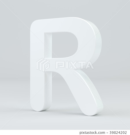 White letter R on studio light background. 3d - Stock Illustration ...