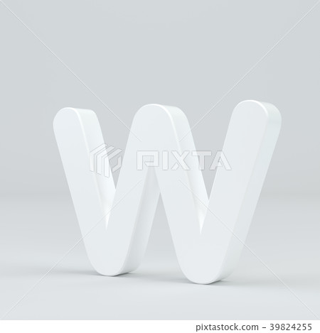 White small letter W on studio light background - Stock Illustration ...
