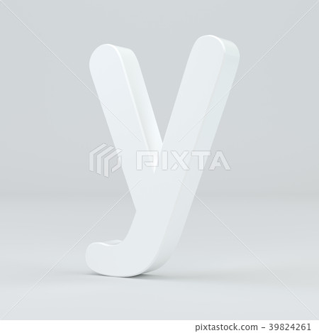 White small letter Y on studio light background White small letter Y on studio light background 39824261