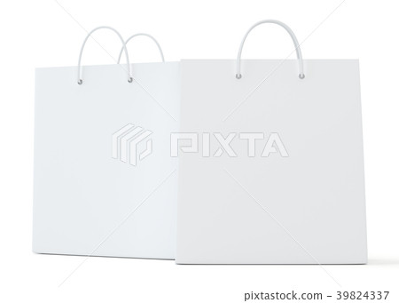 Empty Shopping Bag on white background rendering - Stock Illustration ...