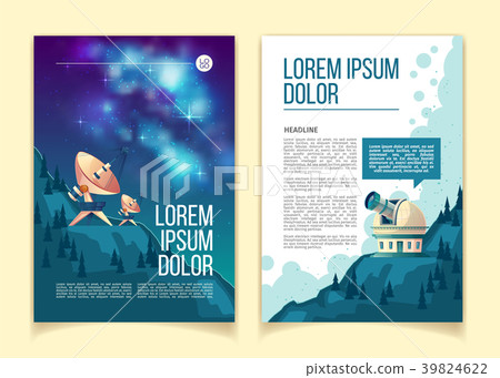 Vector cartoon template of astronomy brochure 39824622