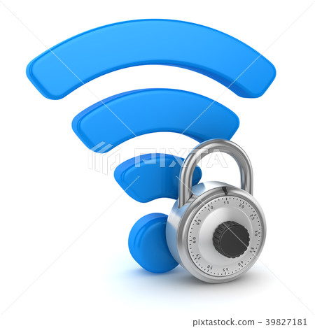 Wifi Symbol and Lock Wifi Symbol and Lock 39827181