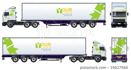 Vector truck template isolated on white Vector truck template isolated on white 39827988
