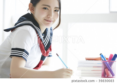 School girl high school studies 39830083