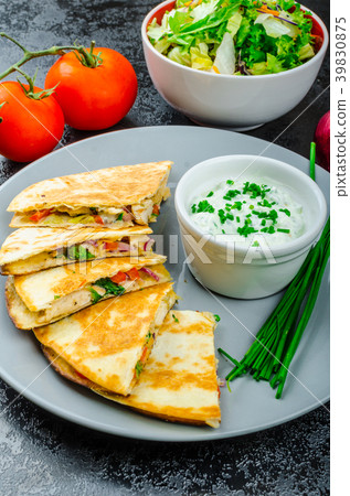 Chicken quesadilla 39830875