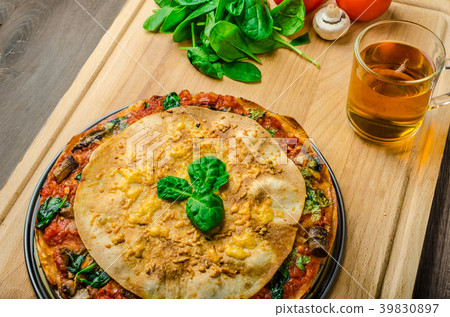 Vegetarian tortilla and bolognese sauce 39830897