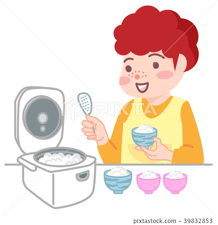 Housewife preparing for rice - Stock Illustration [39832853] - PIXTA