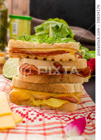 Reuben sandwich with cabbage, beef and spicy dressing Reuben sandwich with cabbage, beef and spicy dressing 39834176