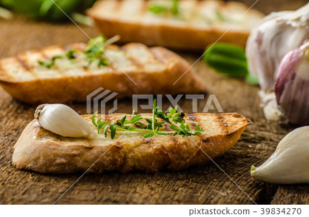 Garlic toast toasted panini 39834270