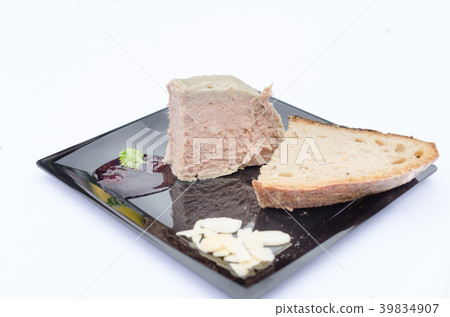 Duck pate with sauce of black berries and cranberries 39834907