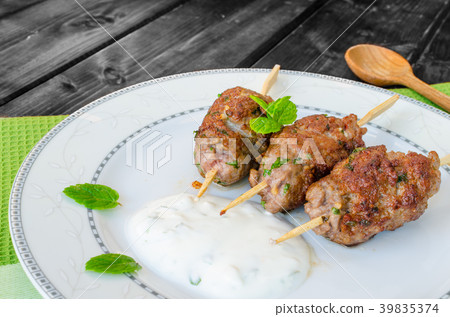 Beef kebab with with couscous Beef kebab with with couscous 39835374