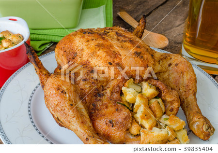 Grilled chicken stuffed with czech beer 39835404