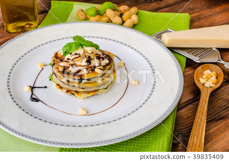 Grilled eggplant with feta cheese,parmesan basil, nuts 39835409