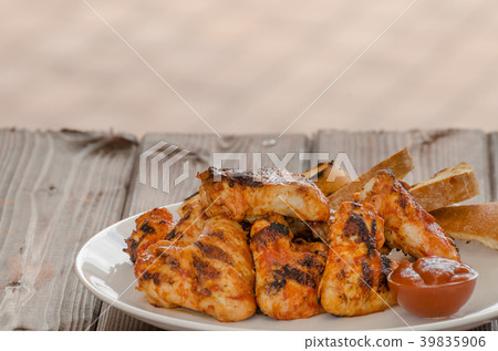 Chicken wings on grill 39835906