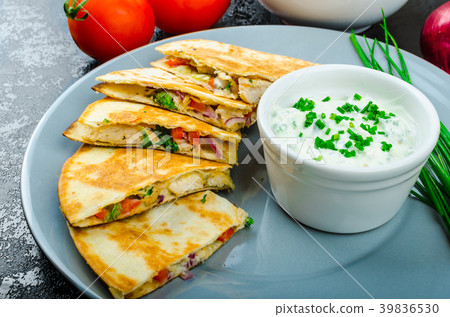 Chicken quesadilla 39836530