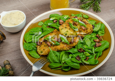 Rabbit steaks with herbs and sour cream Rabbit steaks with herbs and sour cream 39836724